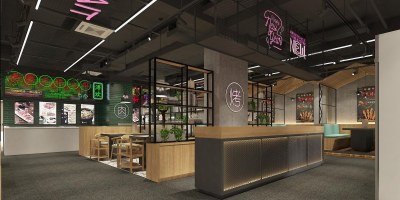 工业风烧烤店3D模型下载